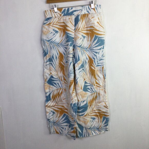 Cynthia Rowley Women's Linen Pant Wide Leg Tropical Printed Multicolor Size L - Picture 9 of 12